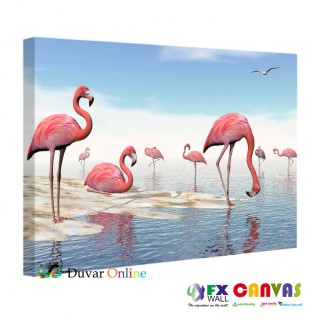 Flamingolu Kanvas Tablo
