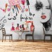 Bayan Kuaför Duvar Kağıdı - Grafitti Tasarım