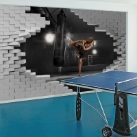 Spor Salonu Boks 3D Duvar Kağıdı