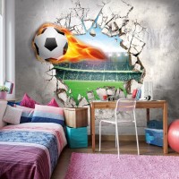 Duvardan Çıkan Futbol Topu Duvar Kağıdı
