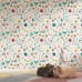 Renkli Çiçek ve Kelebek Desenli Çocuk Odası Duvar Kağıdı