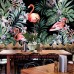 Flamingo Duvar Posteri Koyu Zemin