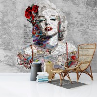 Marilyn Monroe Tasarım Duvar Posteri graffiti