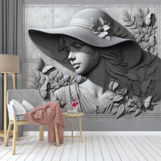 Kabartma Görünümlü Kadın 3D Duvar Posteri