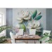 Huzurlu Bahar: Dev Magnolia Çiçekleri ile 3D Duvar Kağıdı