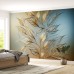 Altın Yaprak Rüzgarı: Elegan Botanik Duvar Kağıdı