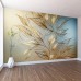 Altın Yaprak Rüzgarı: Elegan Botanik Duvar Kağıdı