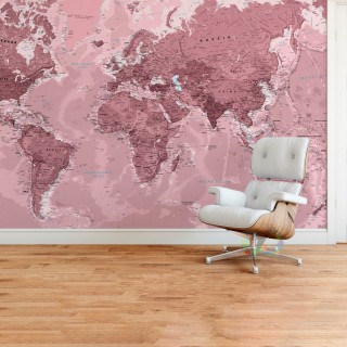 Dünya Haritası Duvar Posteri Gül