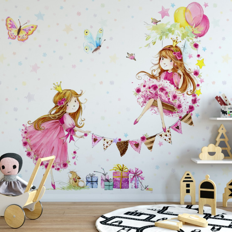 Prensesler Kız Çocuk Odası Duvar Kağıdı 