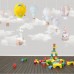 Balonlar Soft Çocuk Odası Duvar Kağıdı Gri