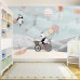 Bisikletli Panda Çocuk Odası Duvar Kağıdı