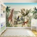 Safari Afrika Hayvanları Çocuk Odası Duvar Kağıdı 