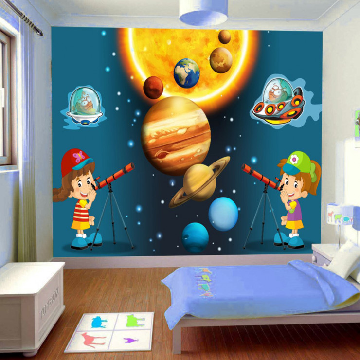 Çocuk Odası Uzay Gözlemcileri Duvar Posteri