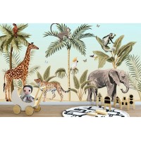 Safari Afrika Hayvanları Çocuk Odası Duvar Kağıdı 2