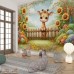 Zürafa Dafi: Mutlu Zürafa Çocuk Odası Duvar Kağıdı