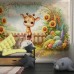 Zürafa Dafi: Mutlu Zürafa Çocuk Odası Duvar Kağıdı