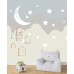Ay Yıldız ve Bulutlar Çocuk Odası Duvar Posteri