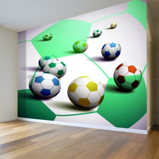 Renkli Futbol Topları Duvar Posteri