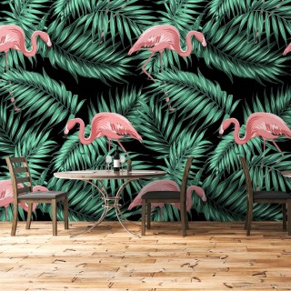 Yapraklar Arasında Flamingolar
