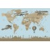 Özel Tasarım Mavi Dünya Haritası Duvar Kağıdı