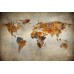 Özel Tasarım Eski Boya Dünya Haritası