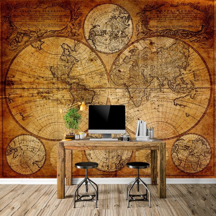 Antik Dünya Haritası Duvar Posteri
