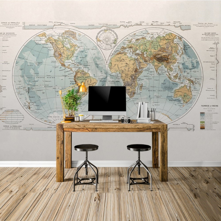 Özel Tasarım Dünya Haritası Duvar Posteri