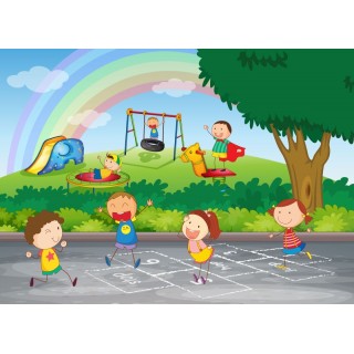 Oyun Oynayan Çocuklar Duvar Posteri