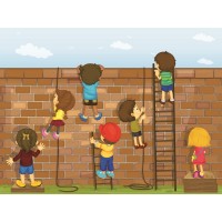 Duvara Tırmana Çocuklar Duvar Posteri
