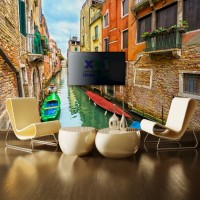 İtalya Venedikte Kanal Duvar Posteri