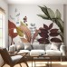 3D Modern Yaprak Desenli Duvar Posteri